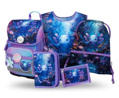BAAGL SET 5 Ergo Axolotl: aktovka, penál, sáček, zástěra, peněženka - Baagl