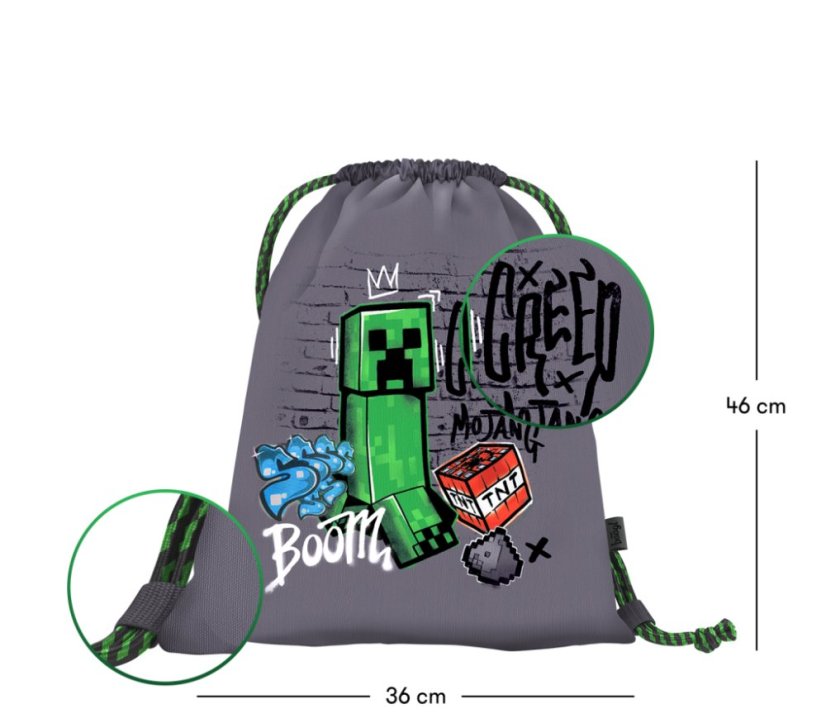BAAGL SET 3 Skate Minecraft TNT: Batoh, Etue, Sáček - Baagl