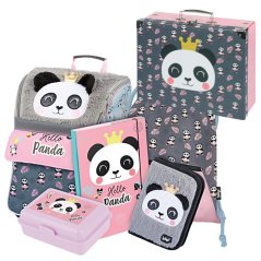 Školní aktovka v setu pro prvňáčky Baagl Zippy Panda - 6 dílů