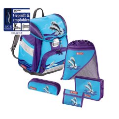Školská aktovka v sade Step by Step TOUCH Dolphins, certifikát AGR - 5 kusov