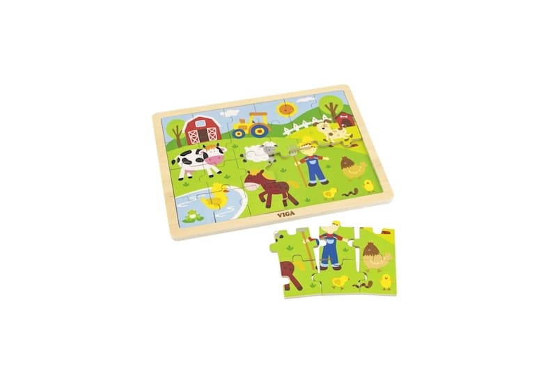 Dřevěné puzzle 24 dílků - farma Viga