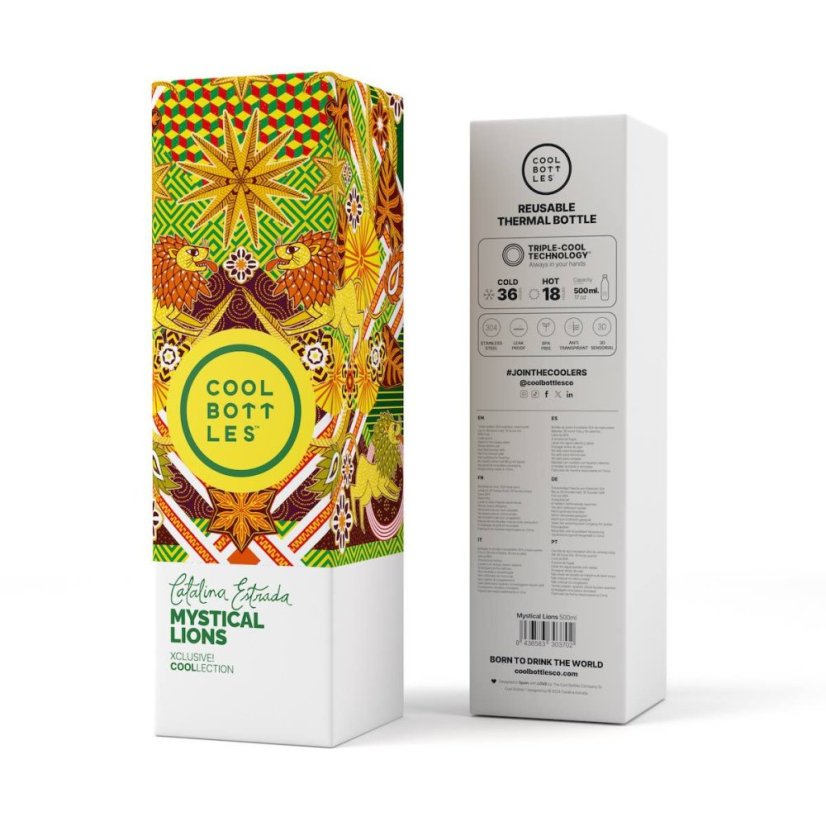 Nerezová termolahev Cool Bottles Xclusive! Mystical Lions třívrstvá 500 ml