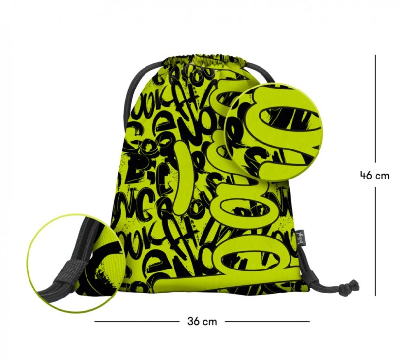 BAAGL 3 SET Core Lime: batoh, penál, sáček - Baagl