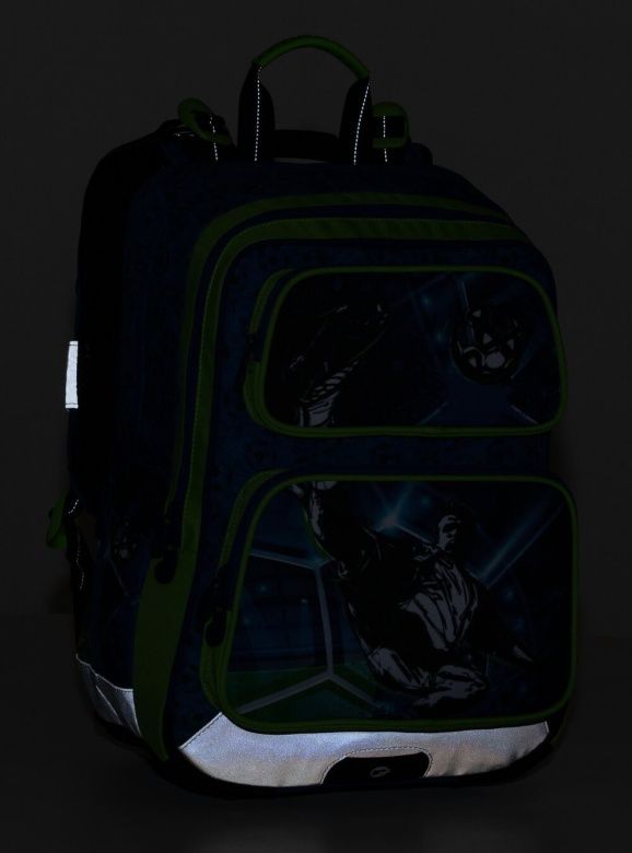 Školní batoh BAGMASTER GEN 20 B BLUE/GREEN/BLACK - fotbalista