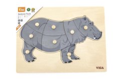 Dřevěná montessori vkládačka - hroch Viga