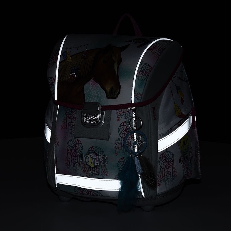 Školní aktovka Oxybag PREMIUM LIGHT Kůň Romantic pírka
