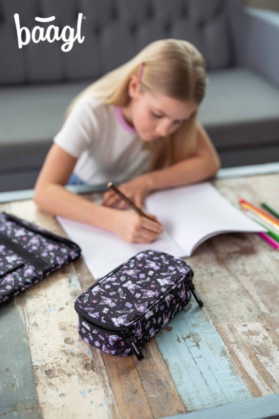 BAAGL Školský peračník etui Kuromi Black GRS - Baagl