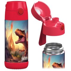 Detská nerezová fľaša na pitie JARLSON MALI Dinosaurus 350 ml