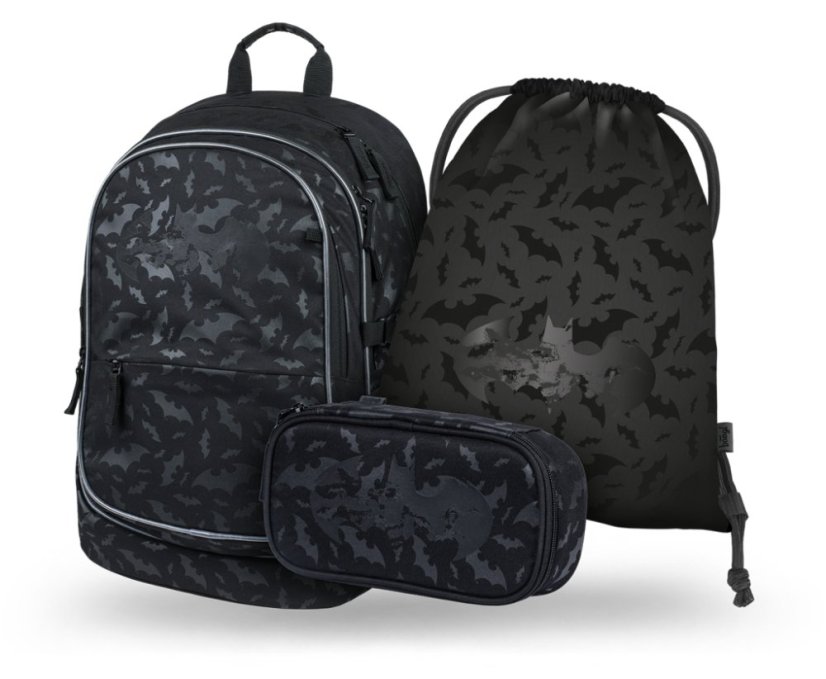 BAAGL SET 3 Core Batman černý: batoh, penál, sáček - Baagl