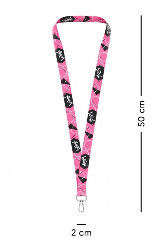 Přívěsek na klíče Baagl dlouhý – lanyard, růžový