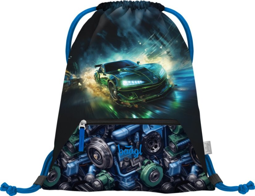 BAAGL 3 SET Zippy Závodní auto: aktovka, penál, sáček - Baagl