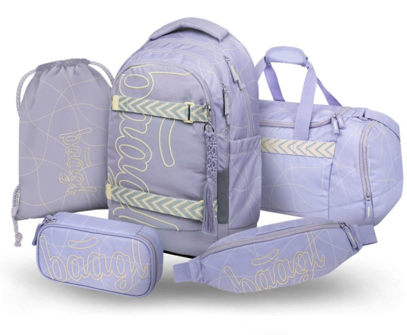 BAAGL SET 5 Skate Max Mishmash: batoh, penál, sáček, sportovní taška, ledvinka GRS - Baagl