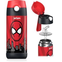 Dětská nerezová termoláhev s brčkem JARLSON CHARLI Spiderman 350 ml