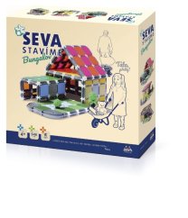 Stavebnice SEVA STAVÍME Bungalov plast 548 dílků v krabici 35x33x7cm - SEVA