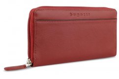 Dámska kožená peňaženka na zips Bugatti Banda červená