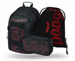 BAAGL 3 SET Skate Red: batoh, peračník, vrecko
