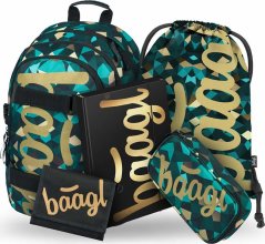 BAAGL 5 SET Skate Polygon: batoh, penál, sáček, desky, peněženka