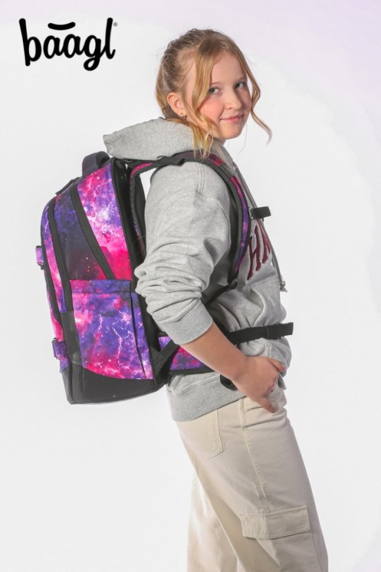 BAAGL SADA 3 Skate Max Galaxy: batoh, peračník, vrecko - Baagl