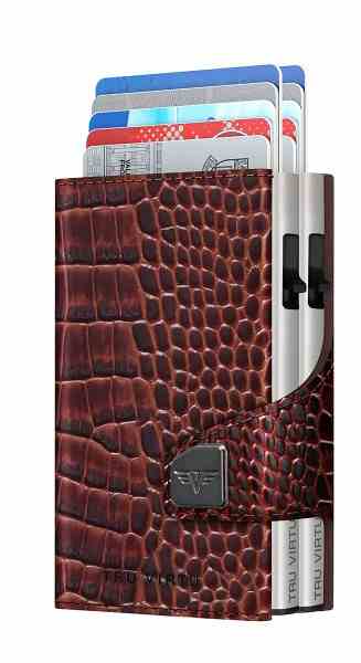 Kožená peněženka TRU VIRTU CLICK & SLIDE TWIN - Croco Brown