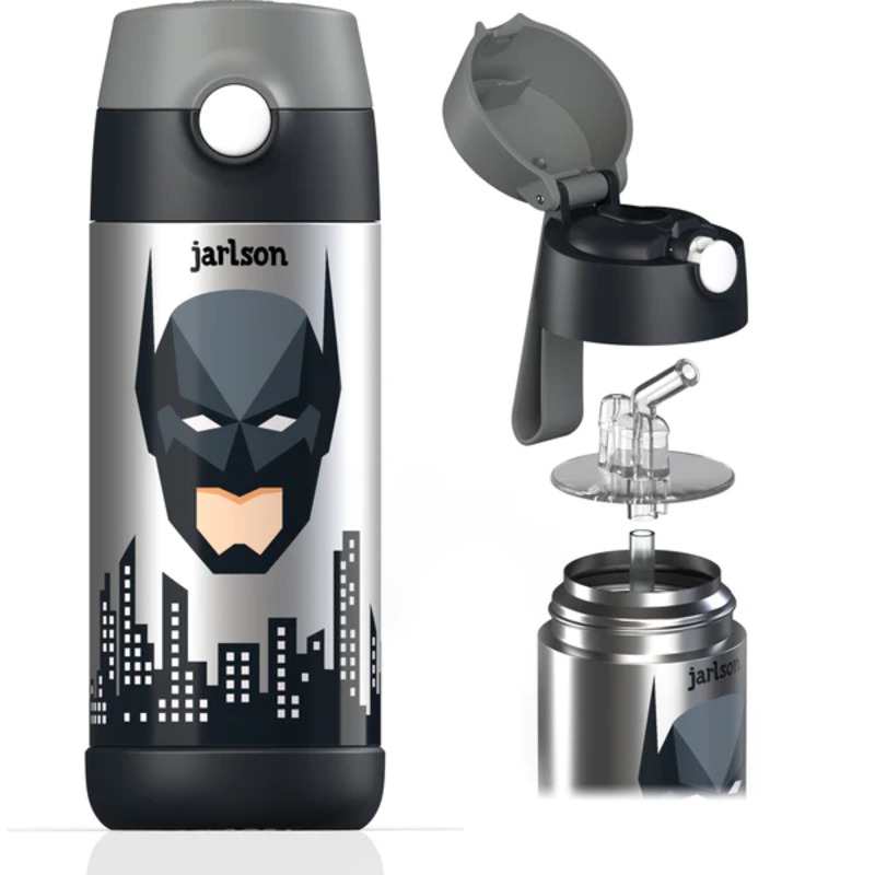 Dětská nerezová termoláhev s brčkem JARLSON CHARLI Batman 350 ml