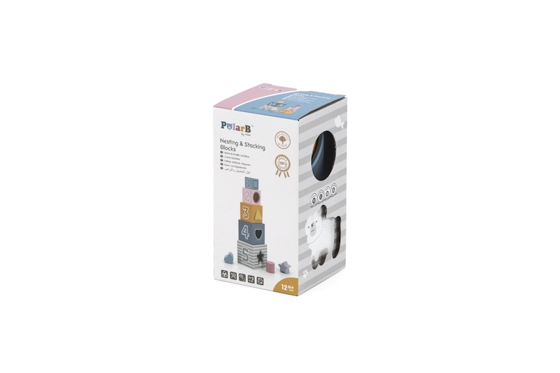 Dřevěné stavěcí kostky 5 ks PolarB