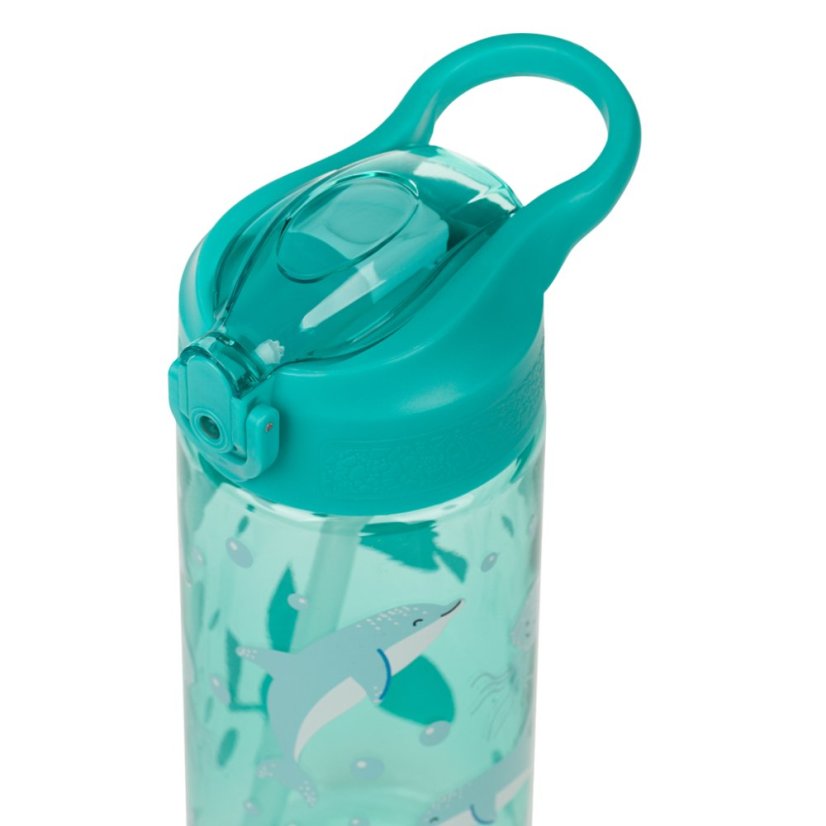 BAAGL Tritanová fľaša na nápoje so slamkou Delfín, 500 ml - Baagl