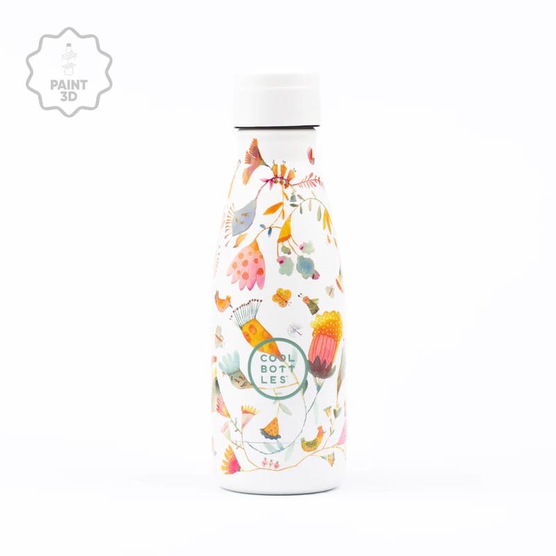 Dětská nerezová termolahev COOL BOTTLES Kids Spring Flowers třívrstvá 260ml 3D