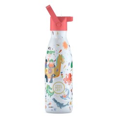 Detská termo fľaša z nerezovej ocele COOL BOTTLES Kids Brave Vikings trojvrstvová 350ml 3D