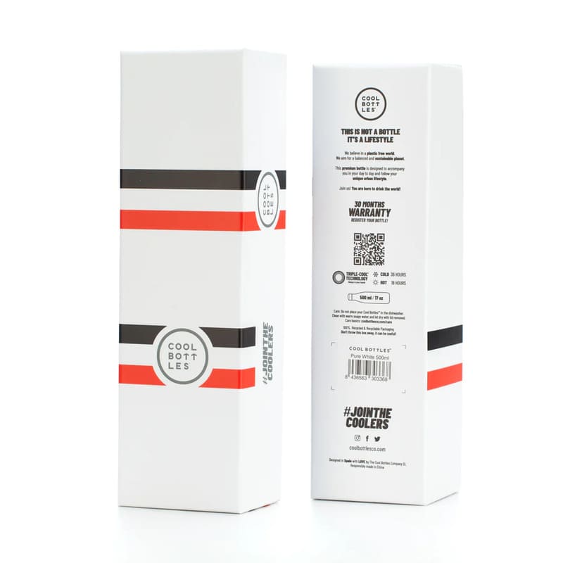 Nerezová termolahev COOL BOTTLES Xclusive! Pure white třívrstvá 500ml