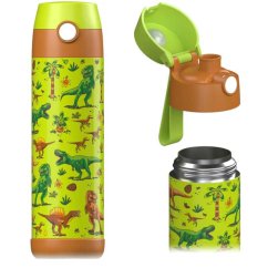 Dětská nerezová termoláhev na pití JARLSON MALI Dinosaurus 500 ml