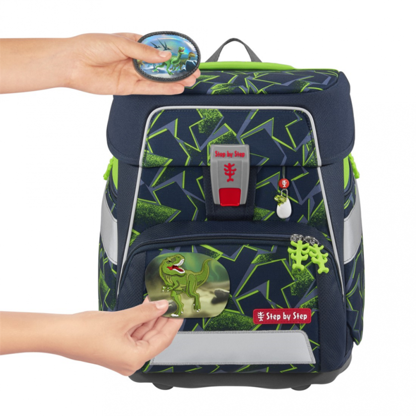 Školní aktovka SPACE pro prvňáčky - 5dílný set, Step by Step Wild T-Rex Taro, certifikát AGR - Step by Step