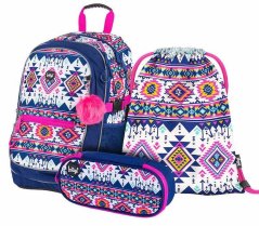 Školní batoh v setu Baagl Core Boho - 3 díly