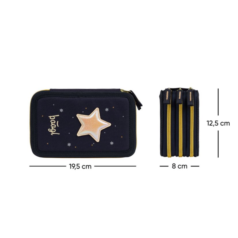 BAAGL Školní penál třípatrový Unicorn Gold - Baagl