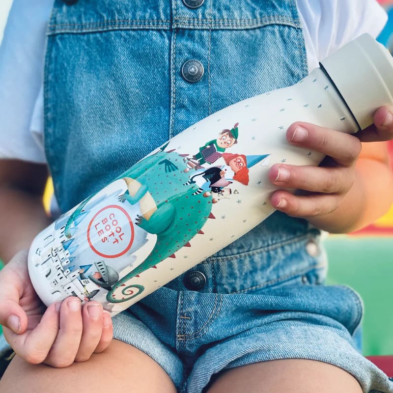 Dětská nerezová termolahev COOL BOTTLES Kids Dragon Dreams třívrstvá 350ml 3D