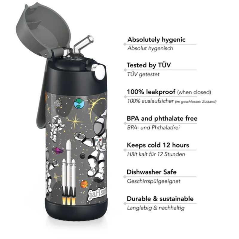 Dětská nerezová termoláhev s brčkem JARLSON CHARLI Astronaut 350 ml