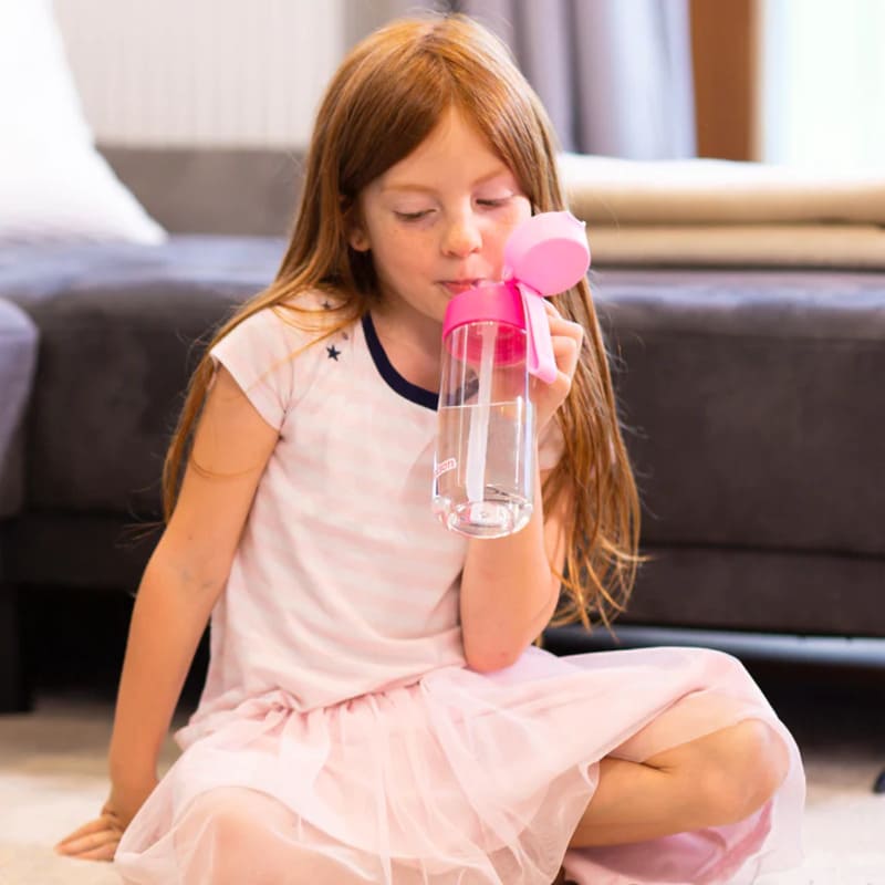 Dětská tritanová láhev na pití s brčkem JARLSON EMI Růžová 500 ml