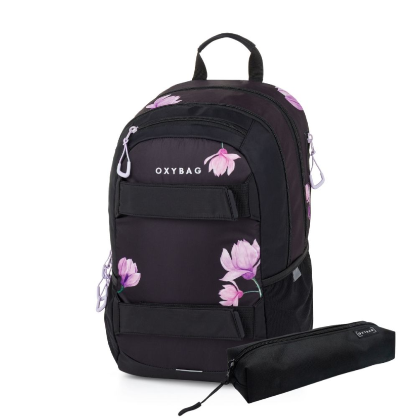 Oxybag Študentský batoh OXY Sport Flowers s puzdrom