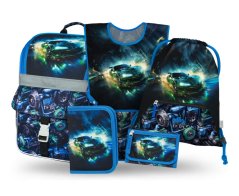 BAAGL SET 5 Zippy Závodní auto: aktovka, penál, sáček, zástěra, peněženka - Baagl