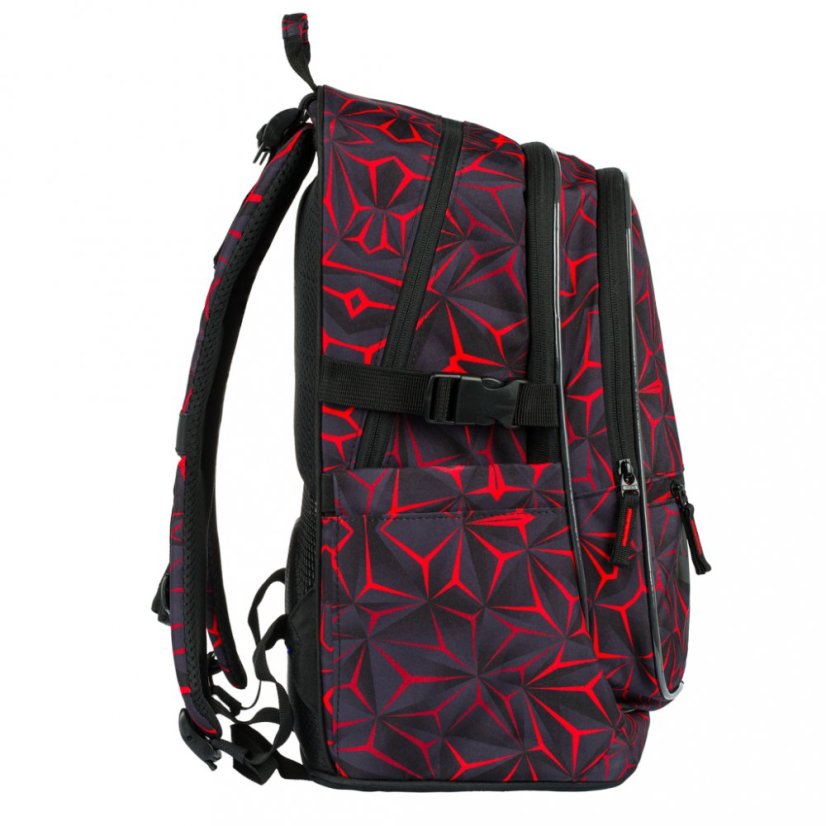 BAAGL 3 SET Core Red Polygon: batoh, peračník, vrecko