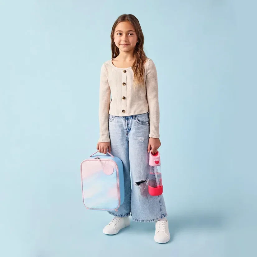 B.Box láhev na pití s brčkem 600 ml – Flamingo Fizz
