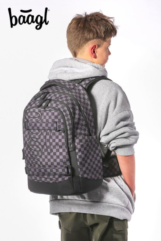 BAAGL Školský batoh Skate Max Ska sivý - Baagl