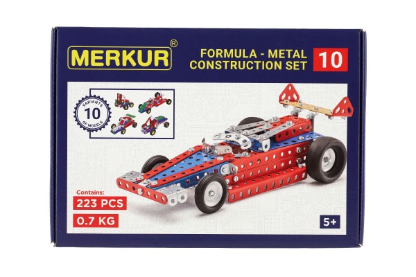 Stavebnice MERKUR 010 Formule 10 modelů 223ks v krabici 26x18x5cm - Merkur Toys