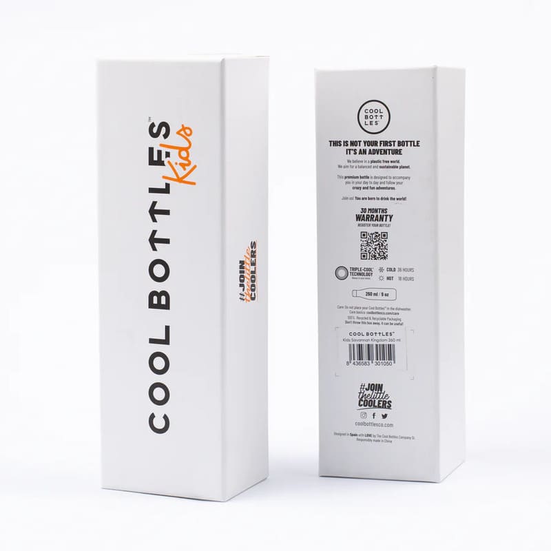 Dětská nerezová termolahev COOL BOTTLES Kids Savannah Kingdom třívrstvá 260ml 3D