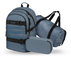 BAAGL SET 3 Skate Dust Blue: batoh, penál, sportovní taška - Baagl