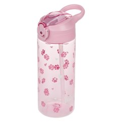 BAAGL Tritanová fľaša na nápoje so slamkou Labky, 500 ml - Baagl