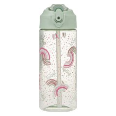 BAAGL Tritanová fľaša na nápoje so slamkou Dúha, 500 ml - Baagl