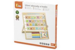 Dřevěná abeceda a hodiny v českém jazyce Viga