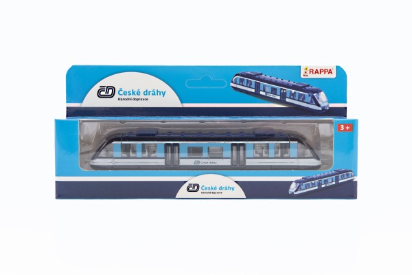 Lokomotiva/Vlak České dráhy 17cm kov/plast na volný chod v krabičce 21,5x10x4cm - Rappa