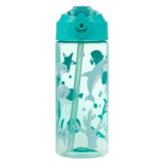 BAAGL Tritanová fľaša na nápoje so slamkou Delfín, 500 ml - Baagl