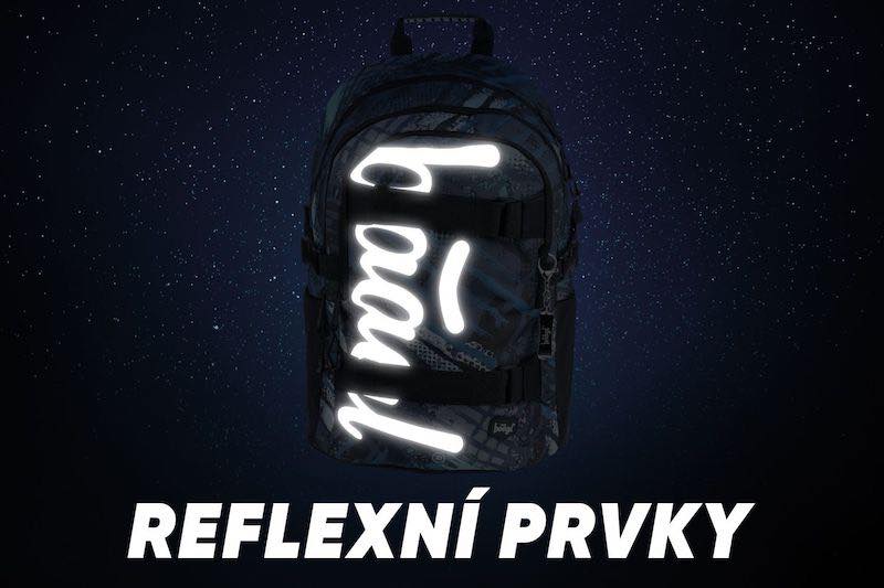 Školní batoh v setu Baagl skate Struktury - 3 díly